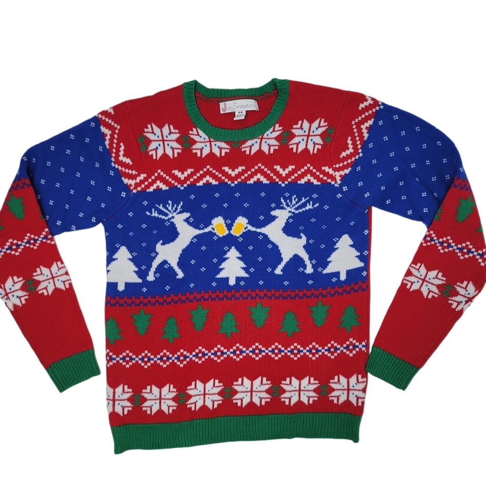 Jolly sweater Christmas deer beer ugly Christmas sweater size medium.
